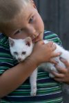 boy with cat